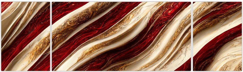 Obraz - Złoto - biała tekstura (170x50 cm)