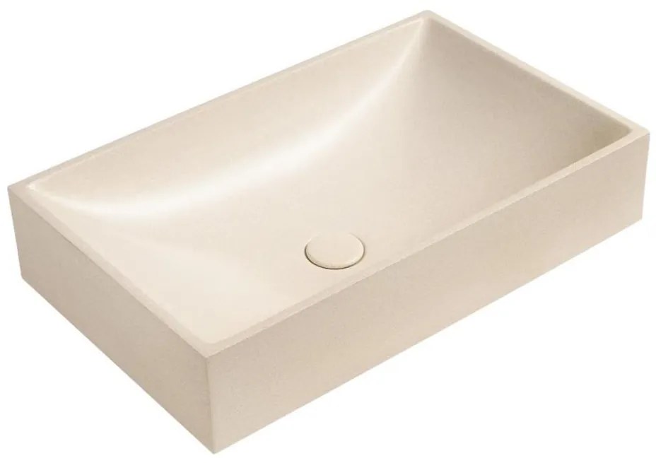 Sapho - Umywalka nablatowa 58x36 cm beton/beżowa