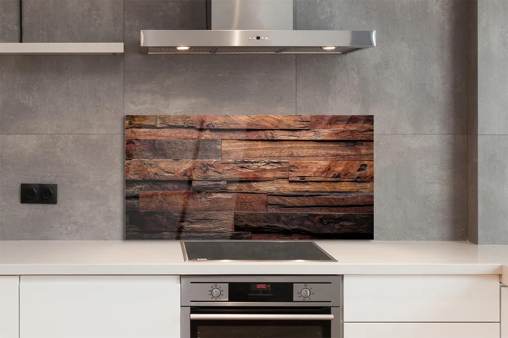 Panel szklany do Kuchni Słoje i Struktura Drewna