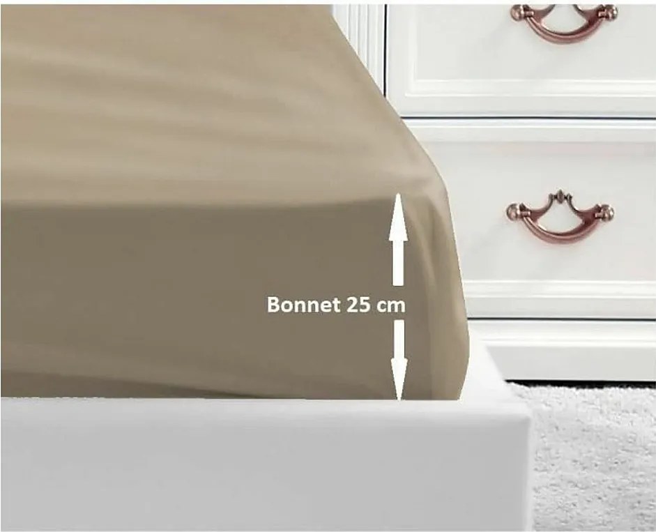 Poszewka na Materac 100% Bawełny 90x190x25 cm Beżowa Certyfikowana Oeko-Tex