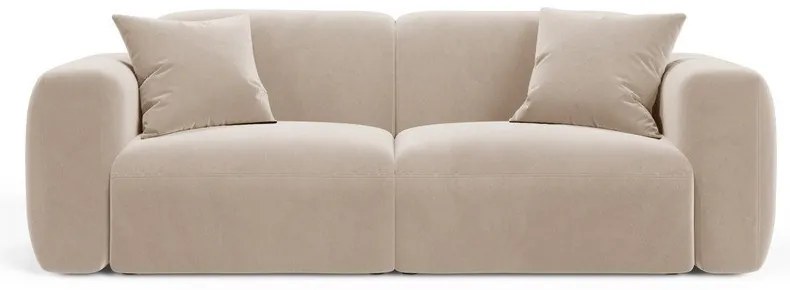 Beżowa aksamitna sofa 220 cm Strino – Cosmopolitan Design