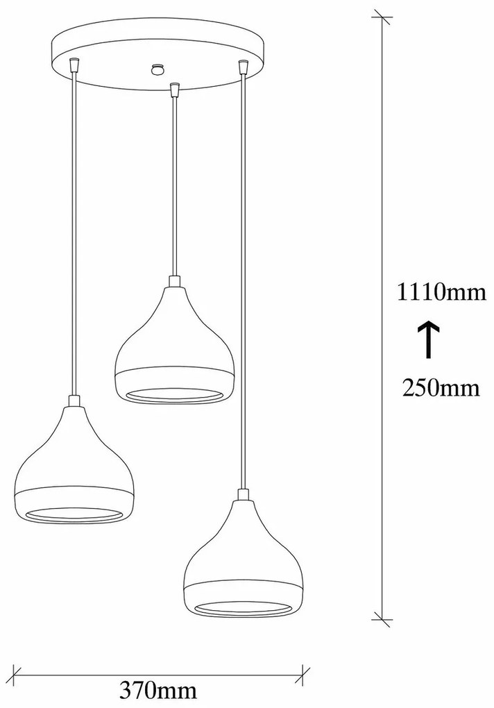 Lampa wisząca Yildo - 6871, czarna-miedziana