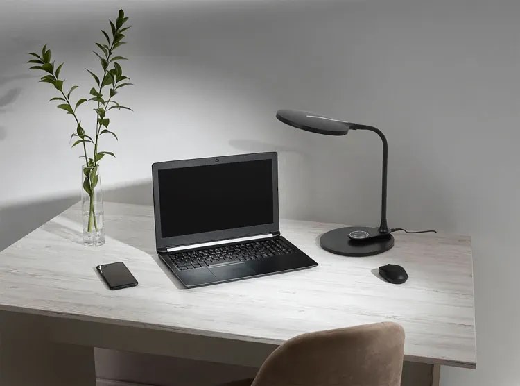 Czarna dotykowa lampka LED na biurko - A681 F6-H27