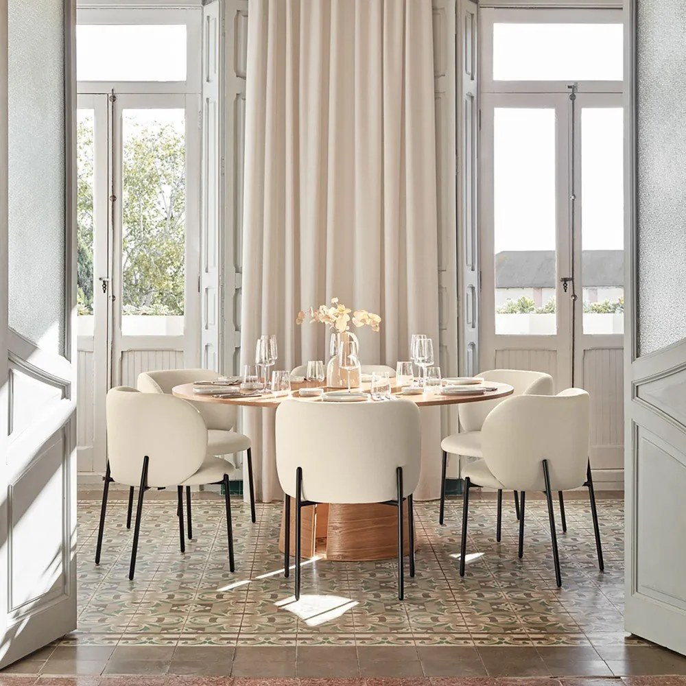 Okrągły stół w dekorze jesionu ø 157 cm Cep – Teulat