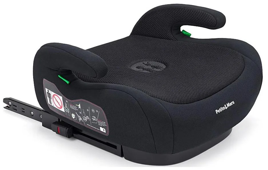 PETITE&amp;MARS - Poduszka na siedzenie samochodowe OPTIMUS PRO i-Size 125-150 cm (22-36 kg) czarny
