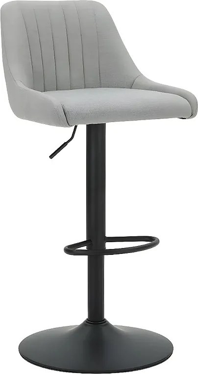 Hoker barowy z regulacją wysokości - tkanina - szary - NEDDY