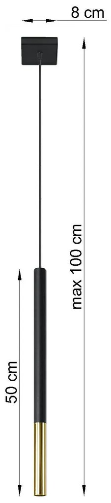 Czarno-złota pojedyncza lampa wisząca - EX719 W1-P11