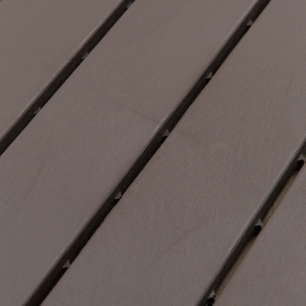 Zestaw 9 płytek podłogowych Outsunny, mechanizm zatrzaskowy, imitacja drewna, kolor brązowy, 30 x 30 x 2 cm (wymiary 1 płytki)