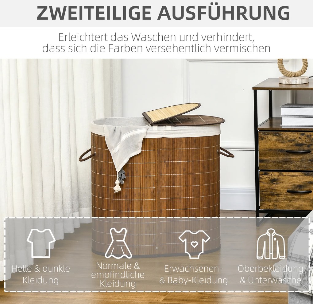 HOMCOM Kosz na pranie z pokrywą