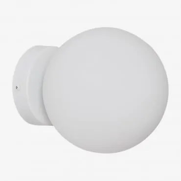 Uvol Traditional Lampa Ścienna Ze Stali Nierdzewnej Z Kryształową Kulą Biała - Sklum