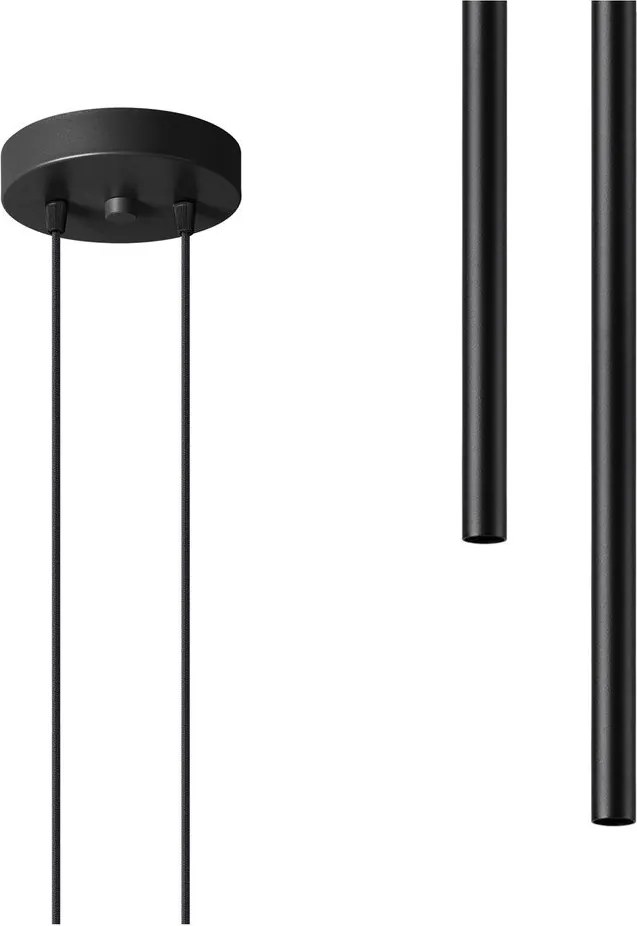 Czarna metalowa lampa wisząca ø 15 cm Fideus – Sollux