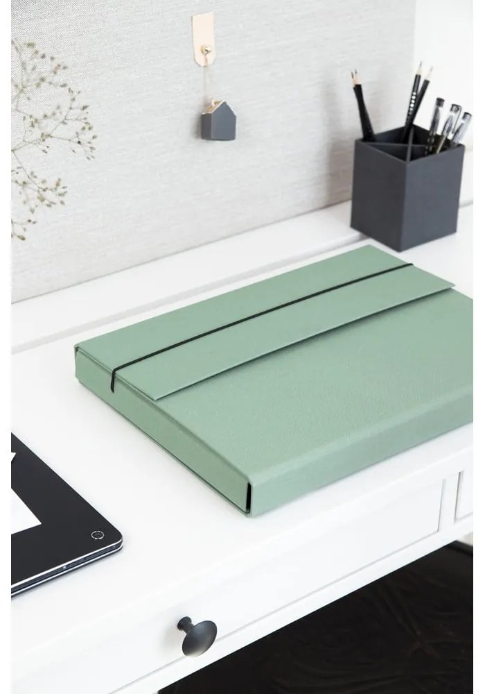 Zielony kartonowy organizer Olof Canvas Paper Laminate – Bigso