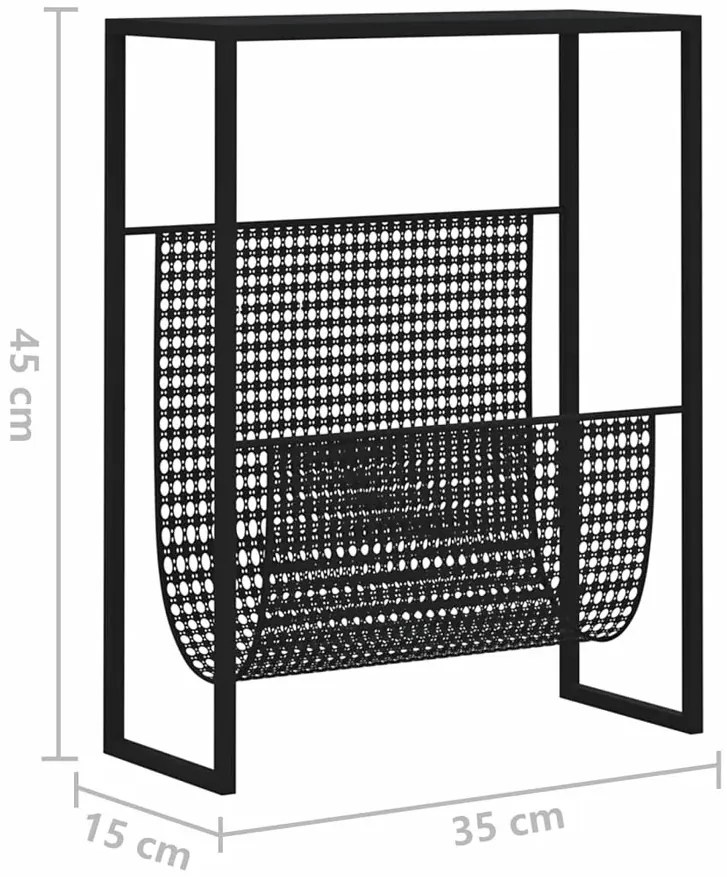 Czarny stalowy stojak na gazety E9-K36