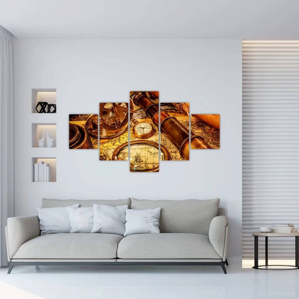 Obraz - Historyczne narzędzia marynarzy (125x70 cm)