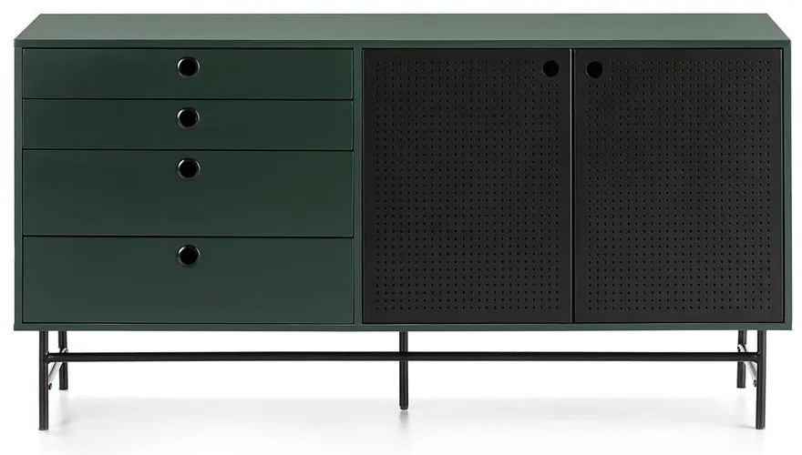 Czarno-zielona komoda Teulat Punto, szer. 150 cm