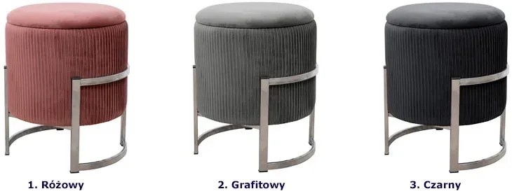 Czarna pufa na nóżkach w stylu glamour Z2-B57