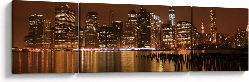 Obraz miasta nocą (170x50 cm)