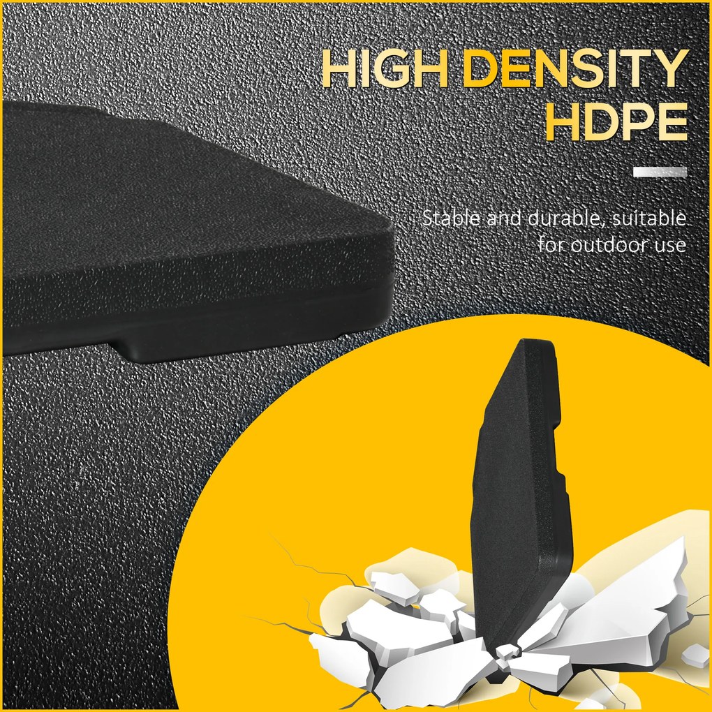 Outsunny Podstawa do parasola 4-częściowa, napełniana piaskiem/wodą do 60/70 kg | Aosom PL