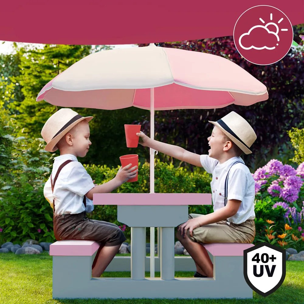 Zestaw mebli dziecięcych ze słonecznikiem JASMIN, 67x78,5x42,5cm, różowa/szara Spielwerk