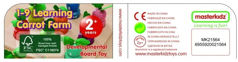 Masterkidz tablica edukacyjna warzywa nauka liczb i kolorów montessori
