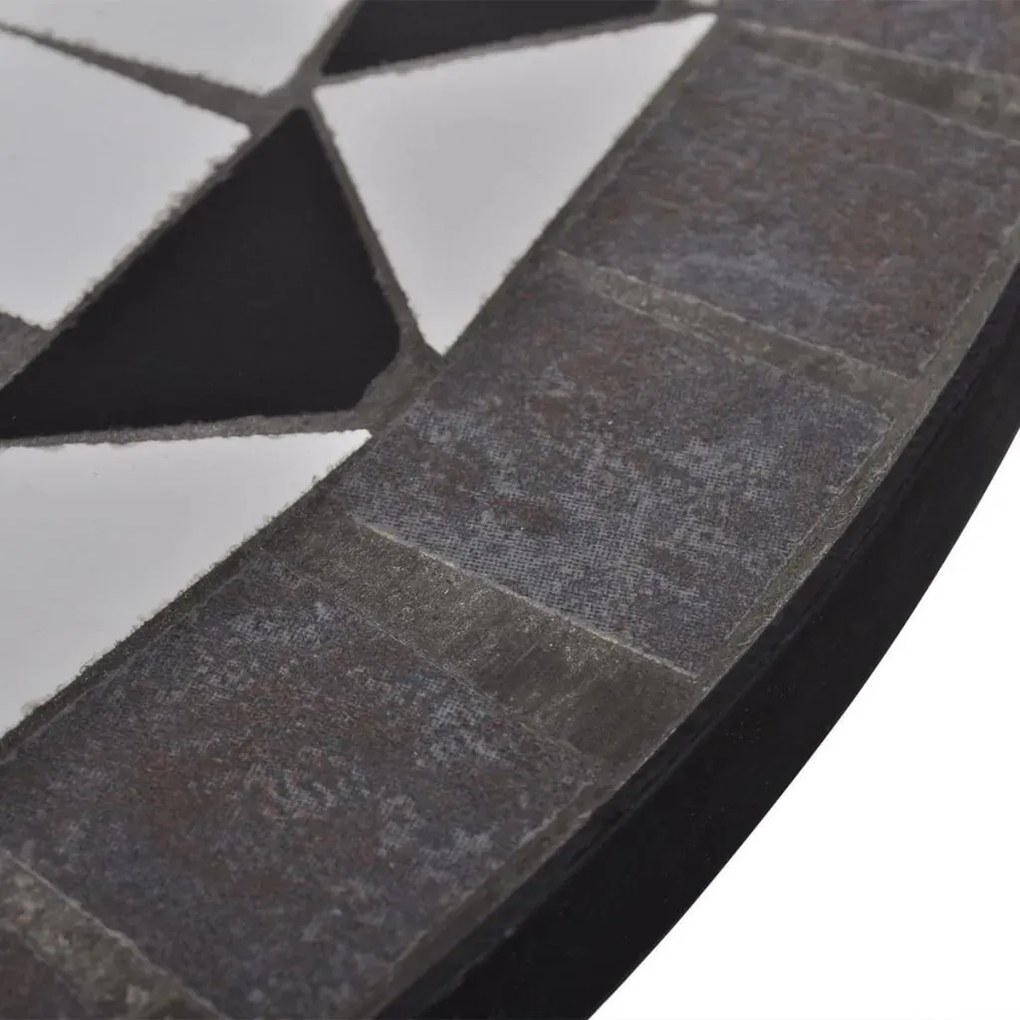 Oklrągły stolik na taras ceramiczny Osmo – czarno-biały