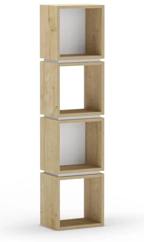 Biały regał w dekorze dębu 32x133 cm Lofty – Marckeric