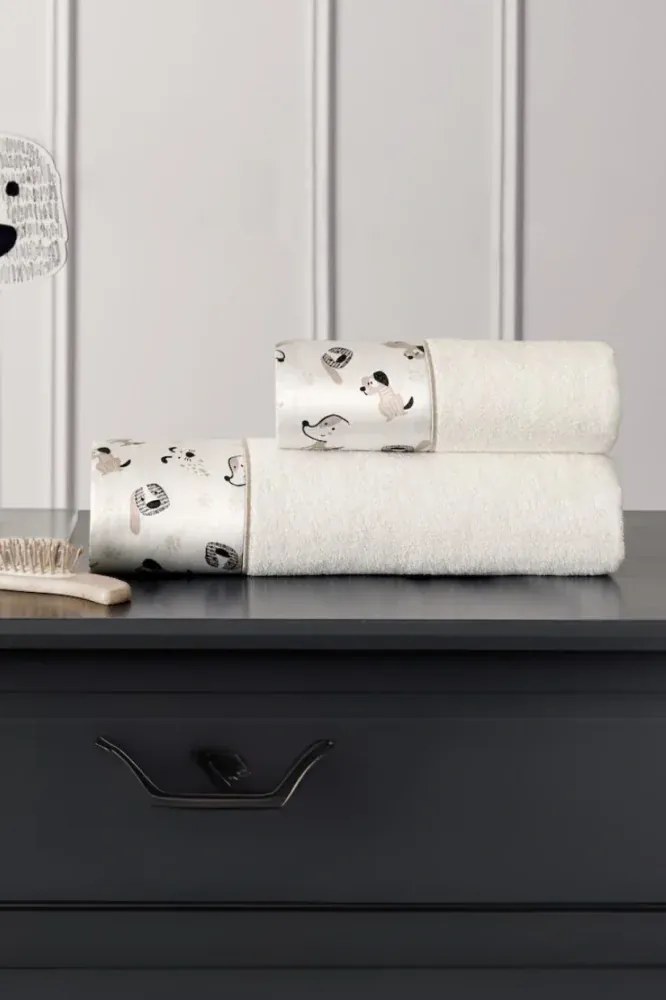 Podarunkowy zestaw ręczników dla dzieci BEAGLE, 2 szt Biały