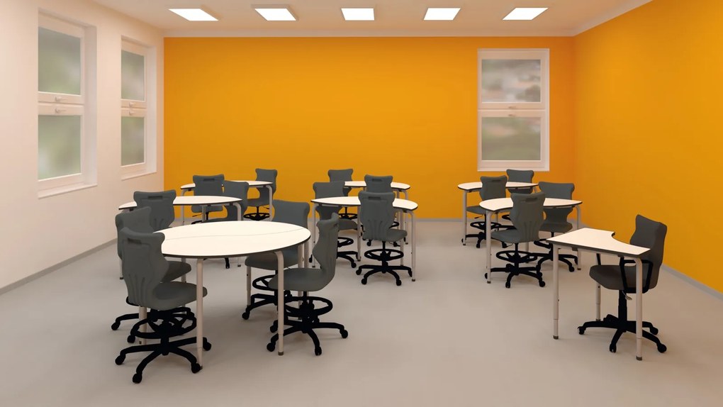 Obrotowe krzesło szkolne Twist z podłokietnikami rozmiar 5-6, podstawa czarna