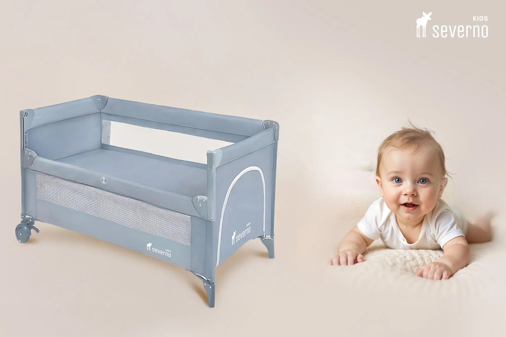 Łóżeczko turystyczne Close To Mommy składane dostawne 2 poziomy + torba