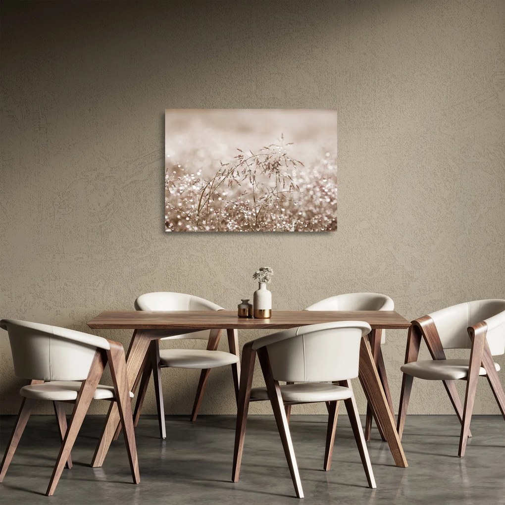 Obraz na szkle - Łąka w odcieniach brązu (70x50 cm)