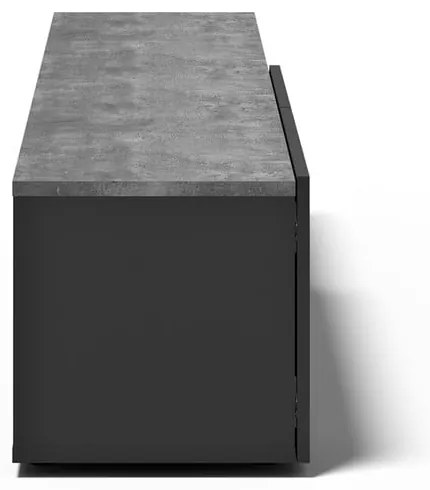 Czarna szafka pod TV w dekorze betonu 180x38 cm Verone – TemaHome