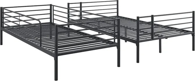 Łóżko Piętrowe Młodzieżowe 90x200 cm/ 120x200 cm TRES Metalowe Czarne Loft