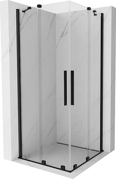 Mexen Velar Duo kabina prysznicowa rozsuwana 80 x 80 cm, transparent, czarna - 871-080-080-02-70