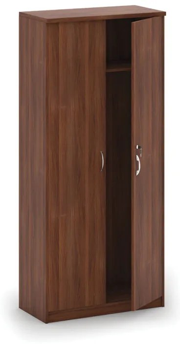 Szafa szatniowa MIRELLI z wysuwanym wieszakiem, 800 x 400 x 1800 mm, orzech