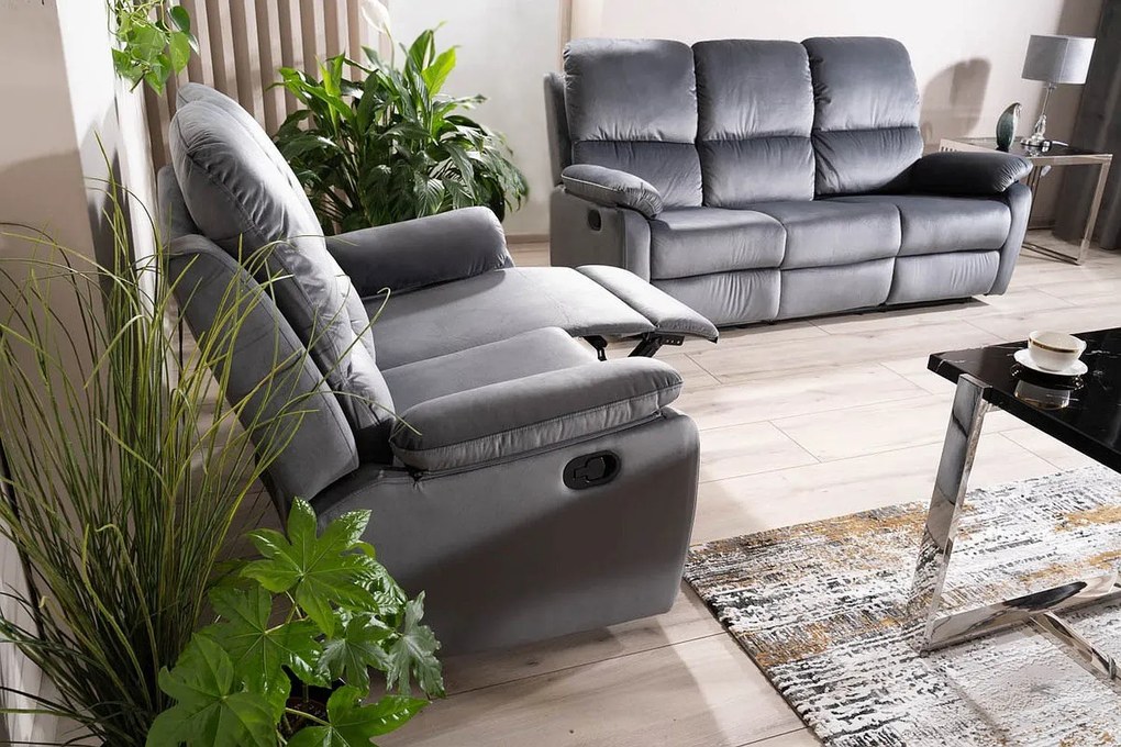 Sofa rozkładana SPENCER 2 VELVET szara SIGNAL