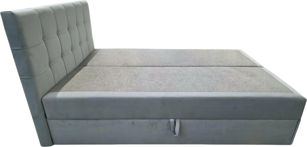 Tapicerowane łóżko boxspring DIRELIS TRINITY 160x200 cm szare Materac: Materac sprężynowy Bonell