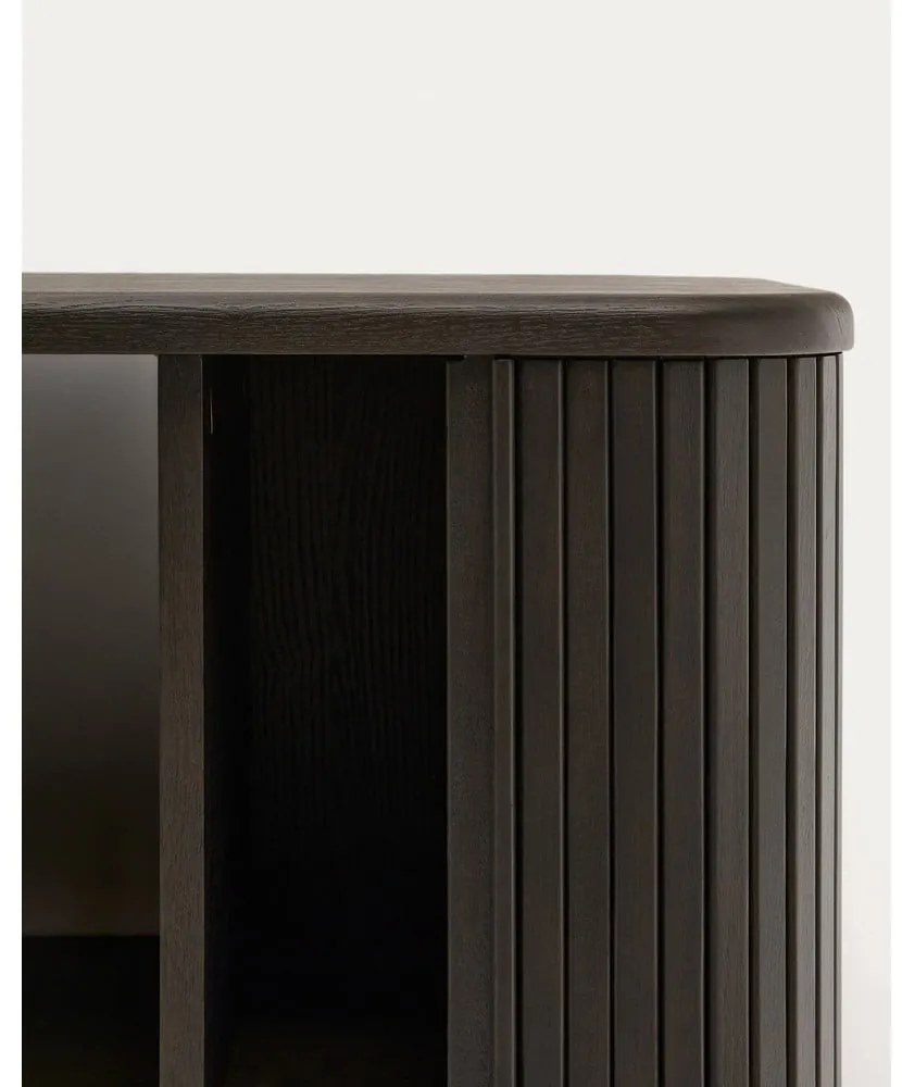 Ciemnobrązowa wisząca szafka pod umywalkę w dekorze jesionu 90x40 cm Mailen – Kave Home