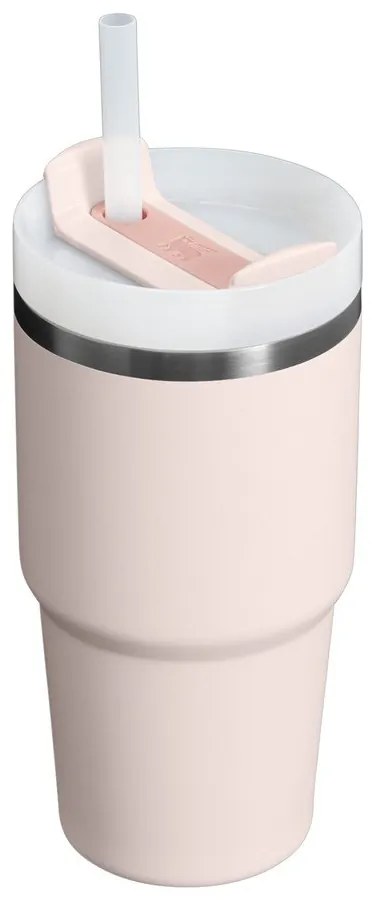 Jasnoróżowy termos ze słomką ze stali nierdzewnej 600 ml Quencher H2.0 FlowState Tumbler Rose Quartz – Stanley