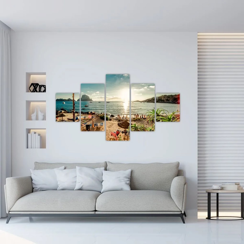 Obraz - Plaża z ludźmi (125x70 cm)