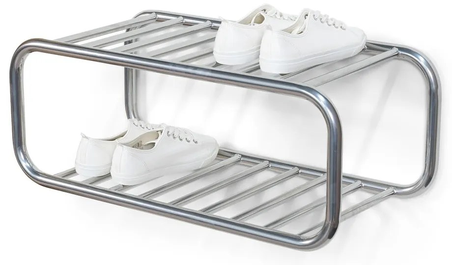 Metalowa wisząca szafka na buty w kolorze srebra Retro – Spinder Design