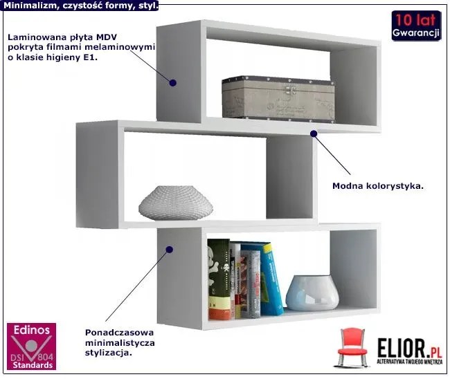Biała Modułowa Półka Wisząca H5-Z15
