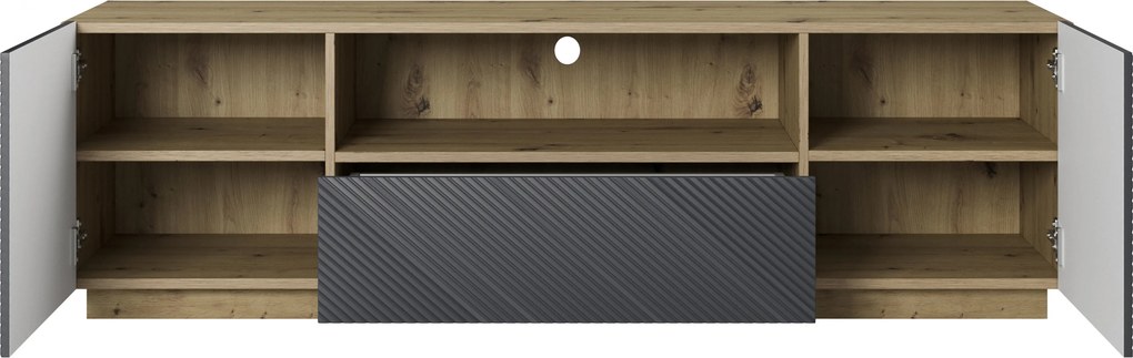 Szafka RTV z szufladą Asha 167 cm - artisan / rivier stone mat