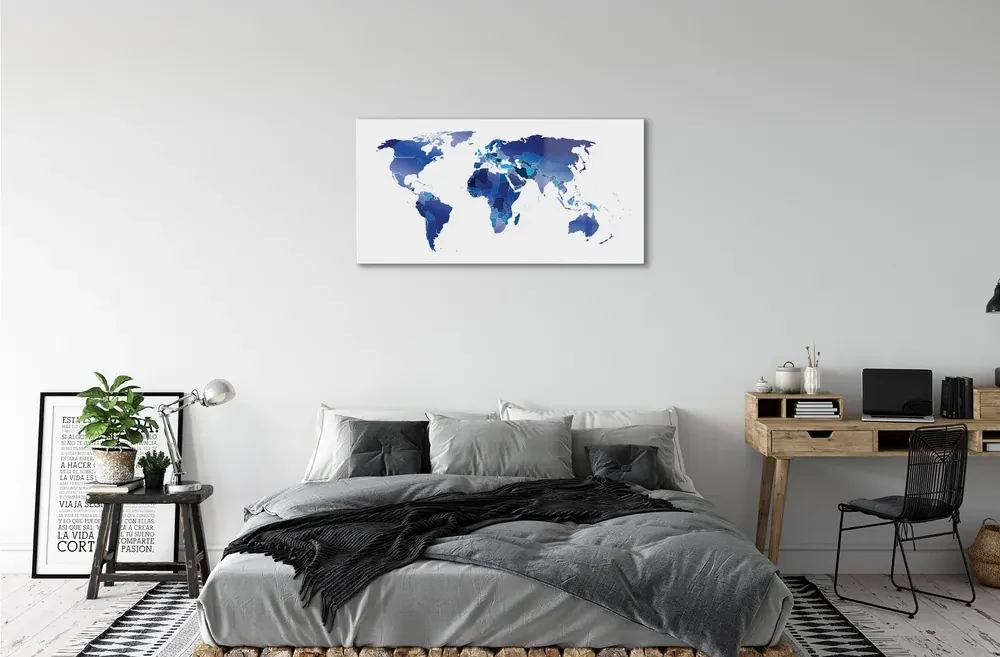 Obraz na szkle Niebieska mapa