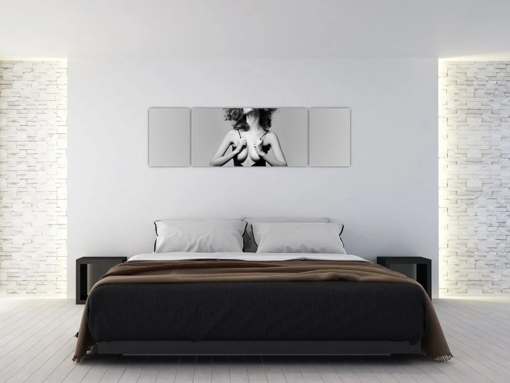 Obraz kobiety w czarnej sukience (170x50 cm)