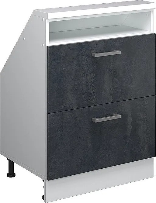 Szafka kuchenna na dach skośny czarny beton 60x46x81.6 r-line