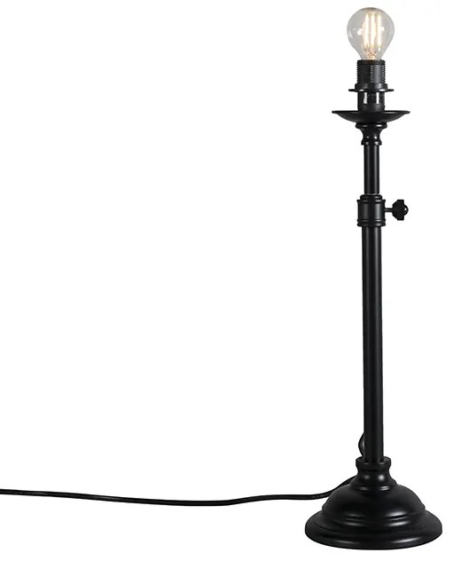 Klasyczna lampa stołowa czarna regulowana bez klosza - Accia