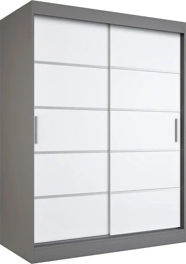 Szafa przesuwna antracyt + biały 150 cm R4-F52