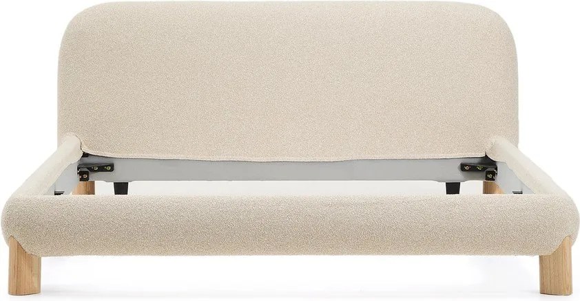Beżowe tapicerowane łóżko dwuosobowe bez stelaża 160x200 cm Odina – Kave Home