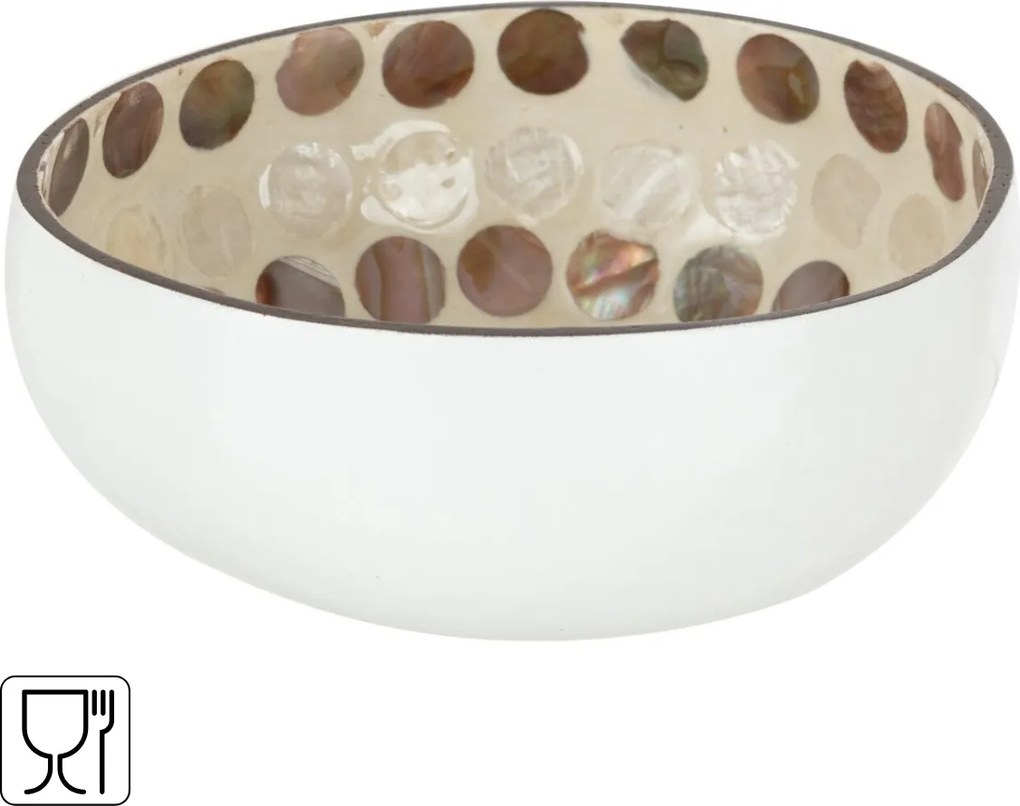 Plastowa miska KOKO 13 cm, brązowo-biała
