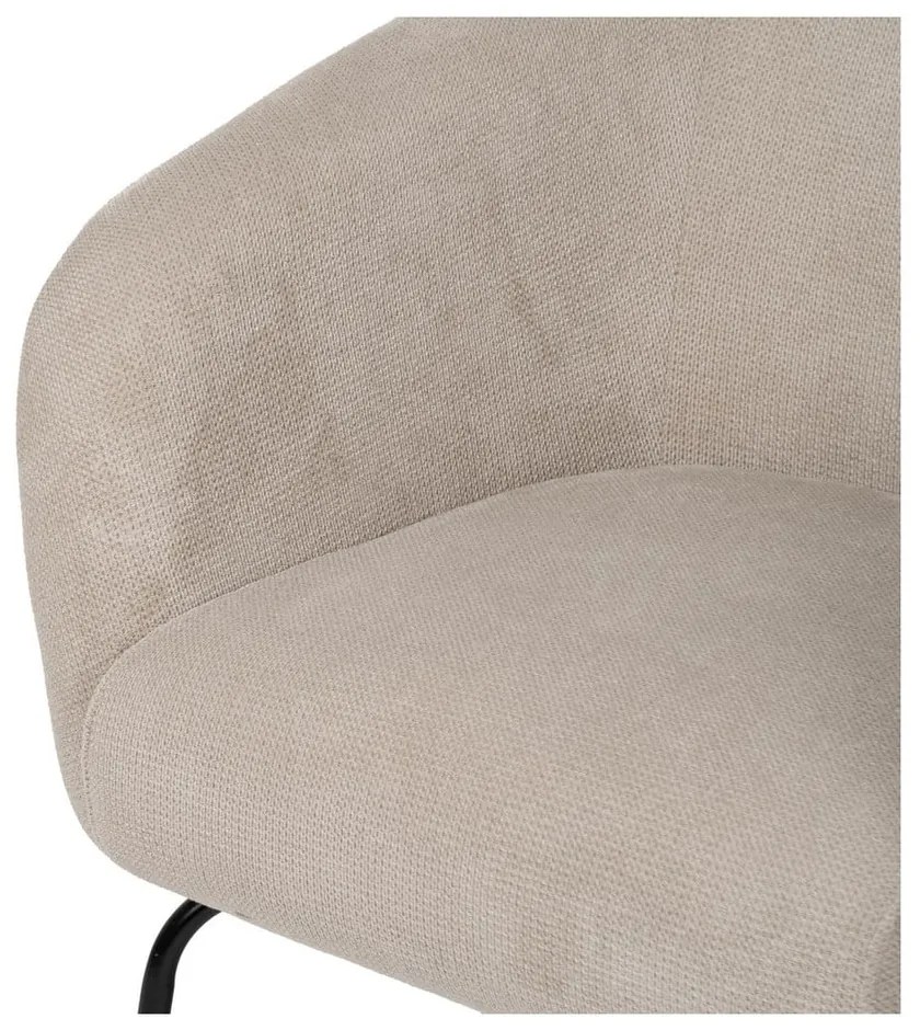 Beżowy fotel z tkaniny szenilowej Classic – Ixia